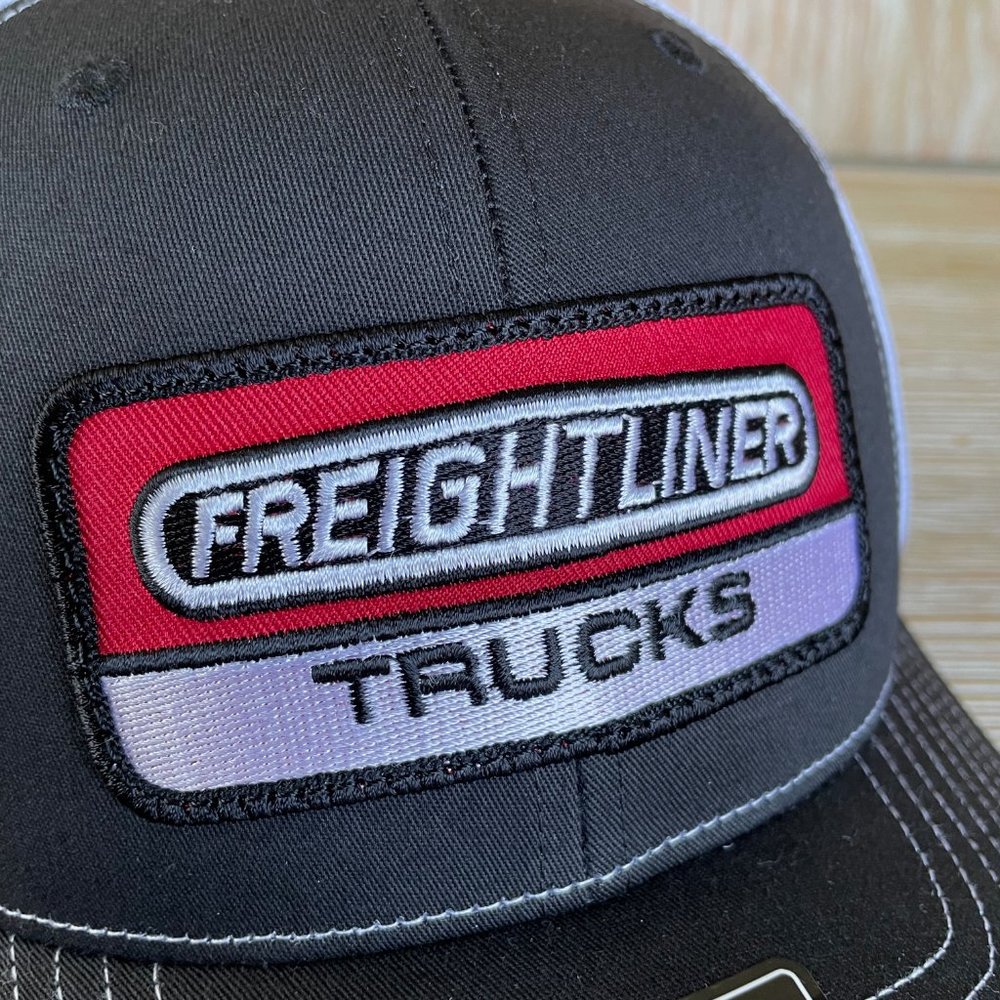 Vintage Freightliner Trucking Patch Hat - New Richardson 112 Black & White Cap - Picture 7 of 9